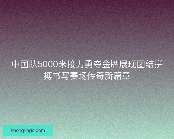 中国队5000米接力勇夺金牌展现团结拼搏书写赛场传奇新篇章 中国队5000米接力勇夺金牌展现团结拼搏书写赛场传奇新篇章