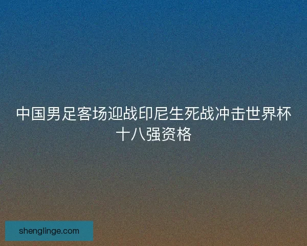 中国男足客场迎战印尼生死战冲击世界杯十八强资格 中国男足客场迎战印尼生死战冲击世界杯十八强资格